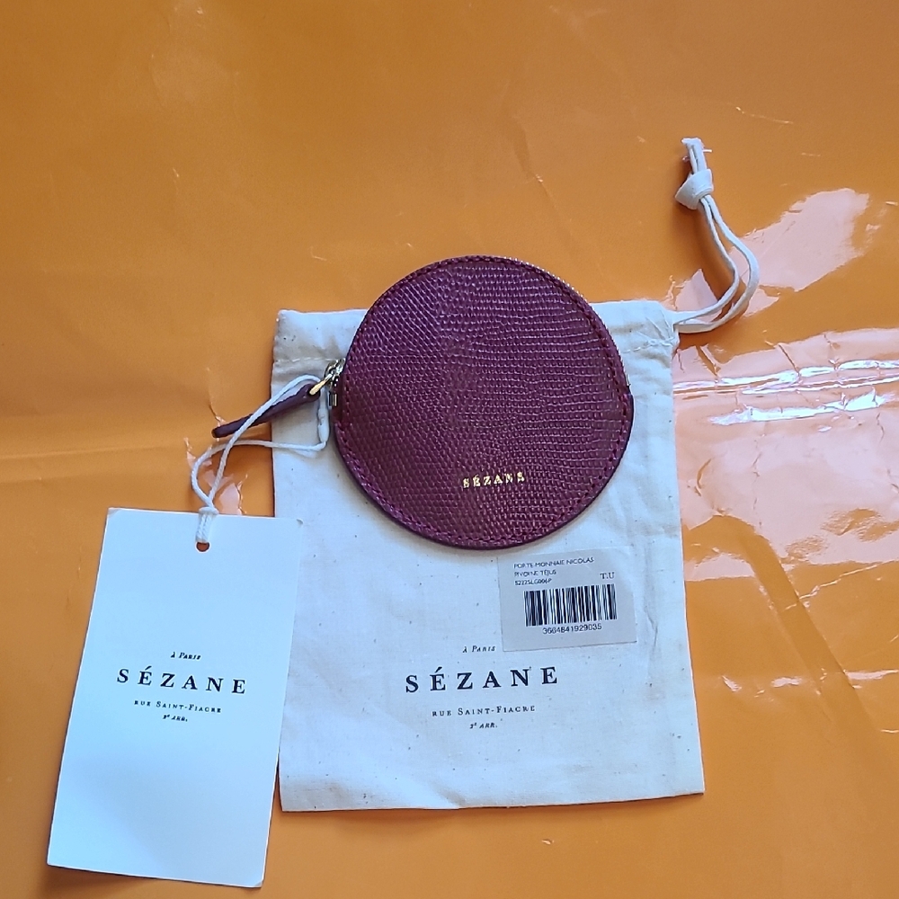 Nwt! Sezane Nicolas Coin Pouch Embossed Peony